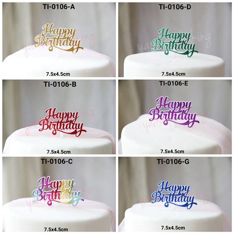 GR TI 0106 Cake Topper Kue Tart Tulisan Happy Birthday Ulang Tahun