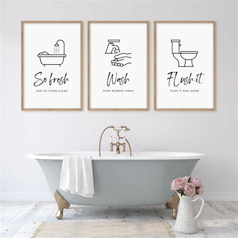 Funny Bathroom Signs Poster Prints So Fresh So Clean Wash Your Worries