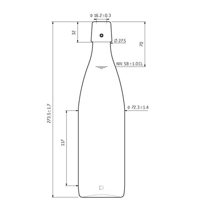 Swing Top Beer Bottle 58cl SBV Brown