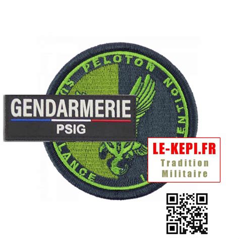 Pack PSIG 1 Ecusson brodé basse visibilité KAKI 1 rappel GENDARMERIE