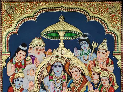 Ram Darbar | Tanjore Painting by My Angadi | Exotic India Art