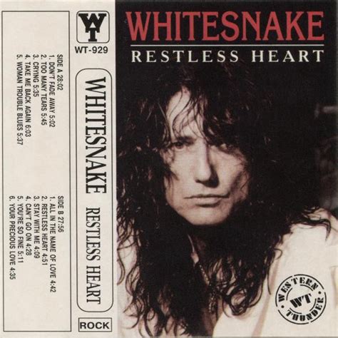 Whitesnake Restless Heart Cassette Album Unofficial Release