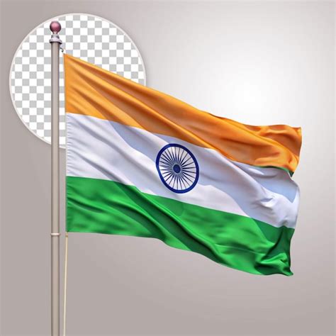 Indian Flag On Transparent Background Premium Ai Generated Psd