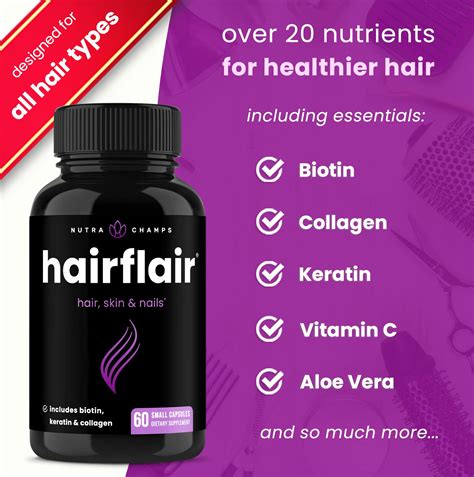 Hairflair Vitaminas Para El Crecimiento Del Cabello Con Biotina Para