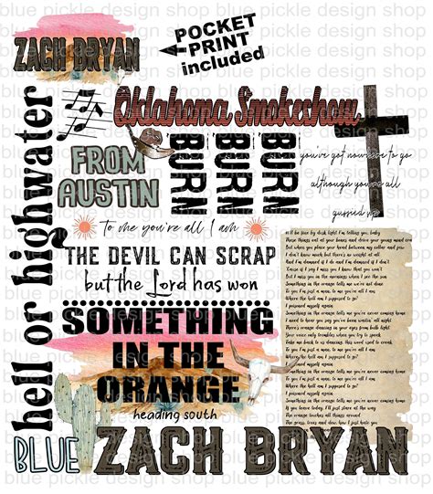 Buy Zach Bryan Png Country Music Png Texas Country Sublimation Online