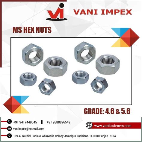 Mild Steel MS Hex Nut Size M 4 To M 48 At 95 Kg In Ludhiana ID