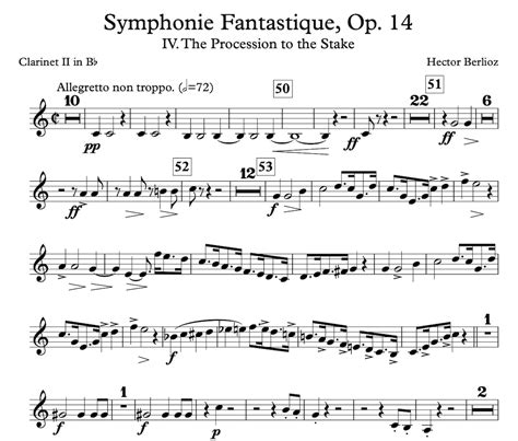 Clarinet Berlioz Symphonie Fantastique Movements Clarinet In B