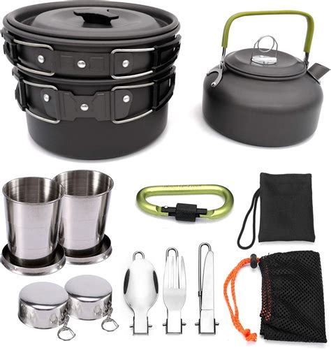 Outdoor Pots Pans Camping Cookware Camping Cooking Set With Foldable