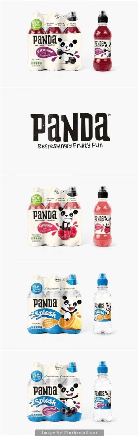 An Advertisement For The Panda Brand Is Shown In Three Different Colors