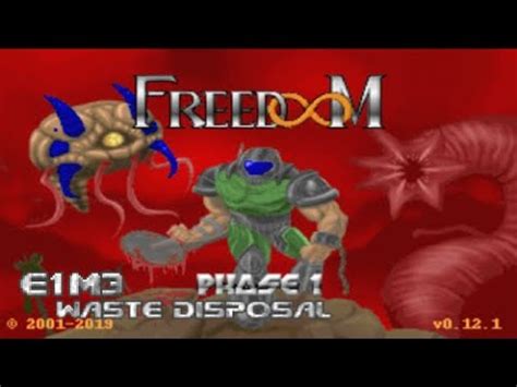 FreeDoom Phase 1 E1M3 Waste Disposal 100 Chocolate Doom YouTube