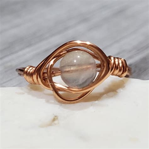 Wire Wrapped Gemstone Ring Copper Wire Wrapped Depop