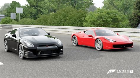 Forza Drag Race Ferrari Italia Vs Nissan Gtr Black Edition