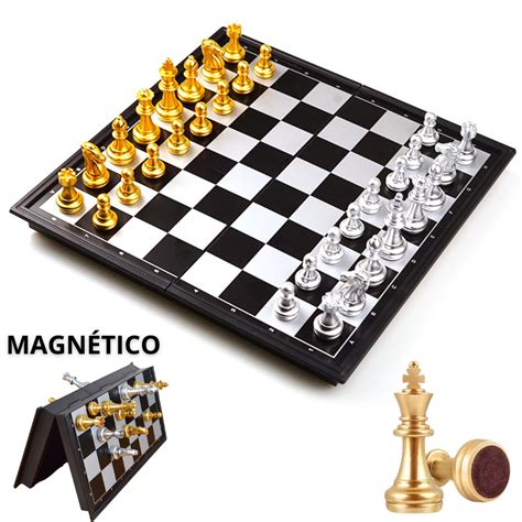 Tabuleiro De Xadrez Luxo Jogo Xadres Magnetico Xadrex Dobravel Chess