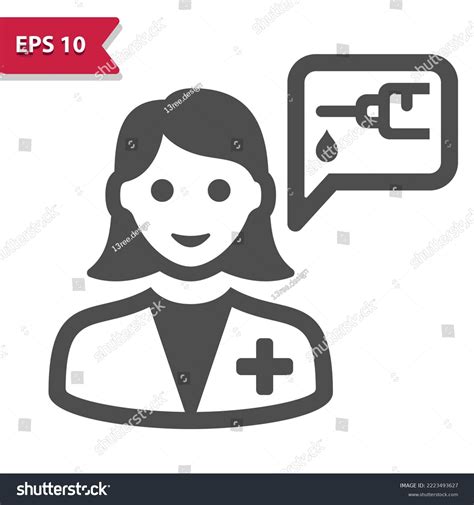 Woman Doctor Icon Vaccine Vaccination Professional Stock Vector