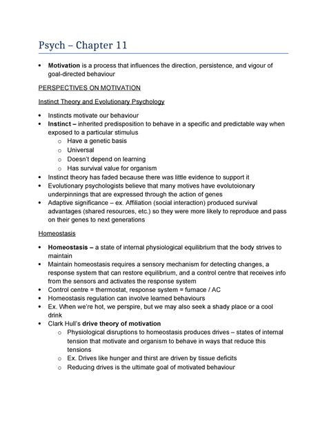 Psych Chapter Taken During Lectures Psych Chapter