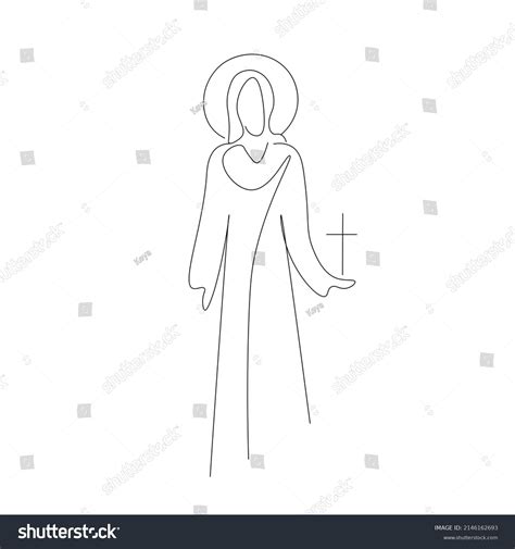 Jesus Christ Cross Line Drawing Vector Stock Vector (Royalty Free ...