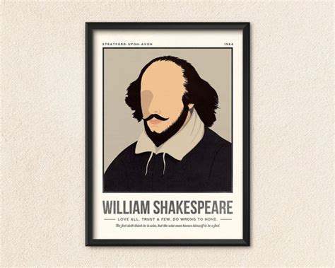 William Shakespeare Poster Author Quote Wall Art Retro - Etsy