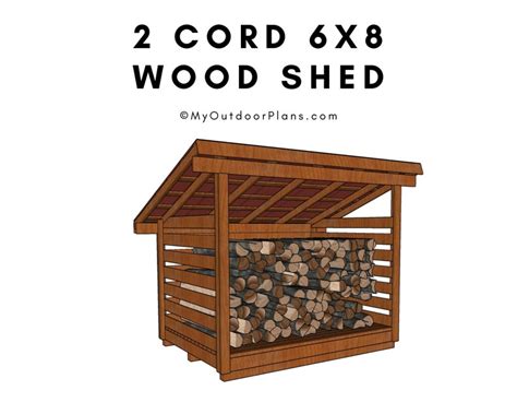 2 Cord 6x8 Wood Shed Plans - Etsy