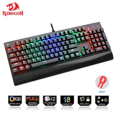 Redragon K557 KALA RGB LED Backlit Full Size Mechanical USB Gaming