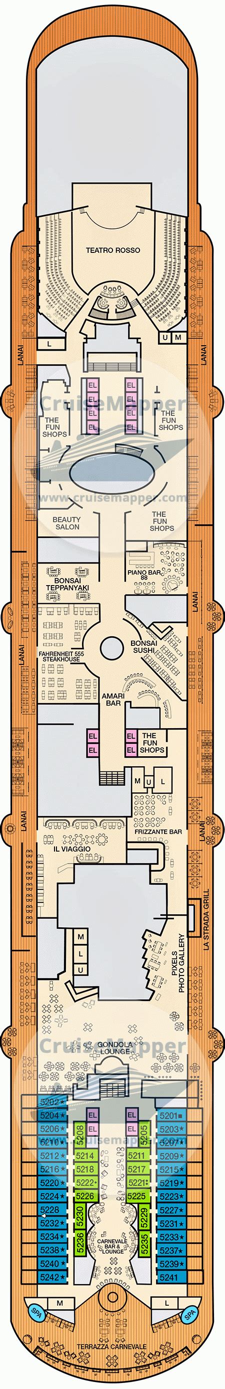 Carnival Venezia Deck Plan Cruisemapper