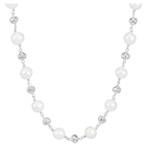 Freshwater Pearl Sterling Silver Necklace For Sale At 1stdibs