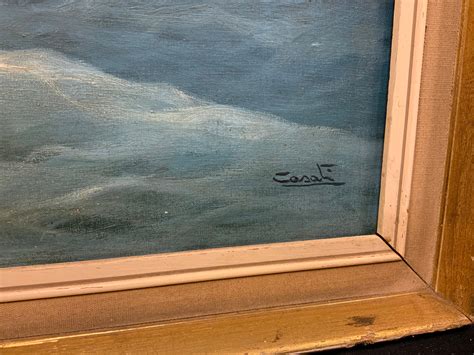 Carlo Casati Italian 1889 1965 Sails And A Stormy Sea Signed