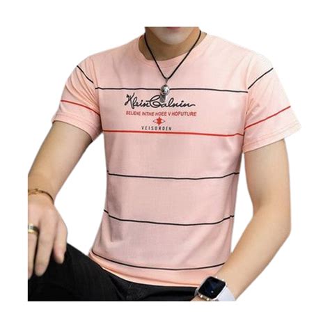 Cotton Half Sleeve T-Shirt For Men - Light Pink - TS-02