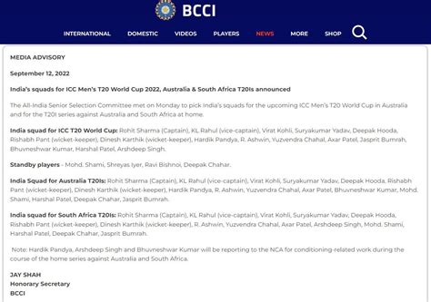 Team India Squad For Icc T20 World Cup 2022 Announced Rohit Sharma To