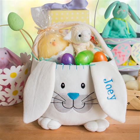 Embroidered Plush Easter Basket GiftsForYouNow