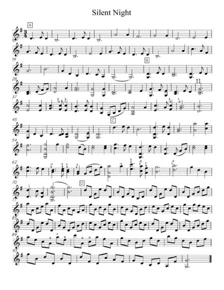 Silent Night Solo Violin Arr Hannah Strickland By Traditional