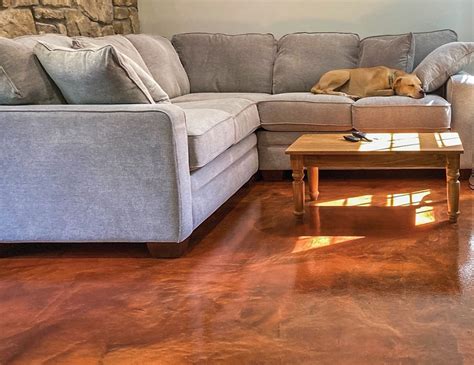 Downington Pa Epoxy Metallic Coral And Ginger Living Room Floor