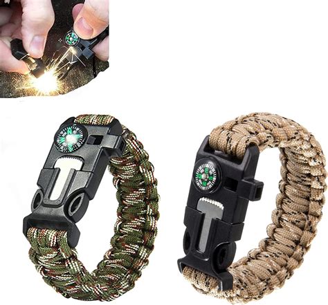 Kiuiom Survival Bracelet Kompass Armband Überlebensarmband Set Cobra