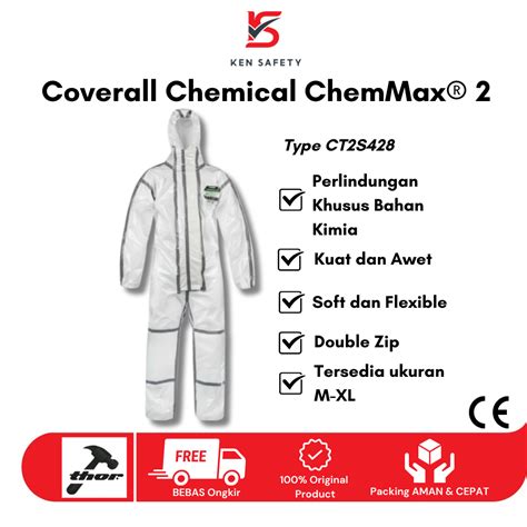 Jual Chemical Suitbaju Tahan Kimia Coverall Kerja Lakeland Chemmax 2