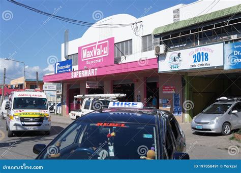 Road Transport On The Street Of The City Of Nadi On The Island Of Viti