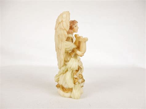 Angel Playing Harp Figurine Cymbeline Seraphim Classics Roman Inc