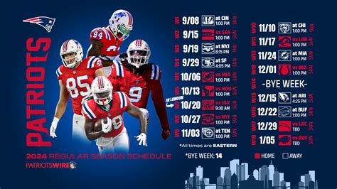 New England Patriots 2024 schedule: Downloadable…