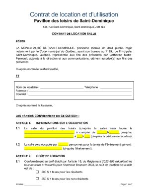 Remplissable En Ligne Municipalite Saint Dominique Qc Contrat De