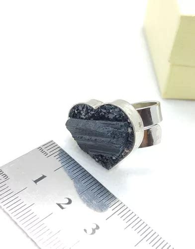 Anillo Turmalina Negra Natural Alpaca Regulable Art Mercadolibre