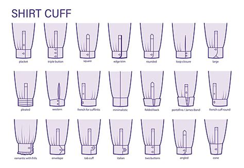 Cuff Styles For Shirt Sleeves Graphic Silhouette Shape Vector Graphic