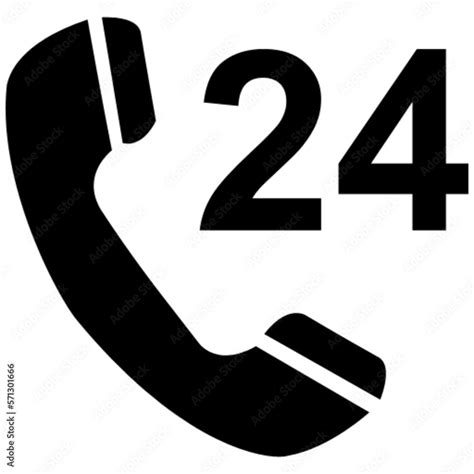 Call 24 7 Vector Icon Symbol Logo Clipart Isolated Vector