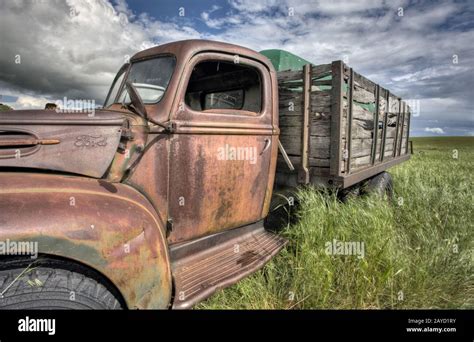 Vintage Farm Trucks Stock Photo Alamy