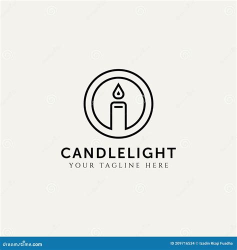 Candlelight Minimalist Line Art Logo Icon Template Vector Illustration