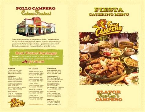 Catering Menu - Pollo Campero