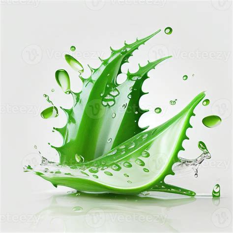 Aloe Vera Gel In Water Splash Image In White Background 22311681 Stock