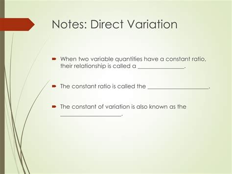 Ppt Direct Variation Powerpoint Presentation Free Download Id 9396501