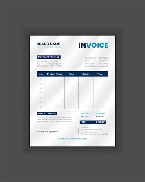 Premium Vector Invoice Design Template For Your Business