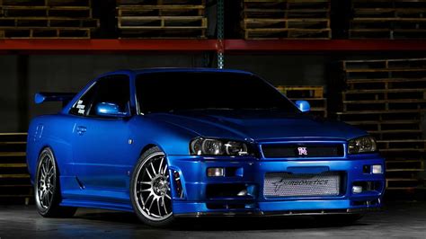 HD wallpaper: Nissan skyline, Gtr, R34, Blue, Front view, mode of ...