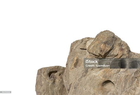 Cliff Stone Isolated On White Background Stock Photo Download Image