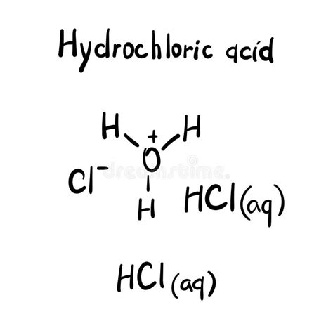 Hydrochloric Acid Molecule Formula Hand Drawn Imitation Stock Vector Illustration Of Chemistry