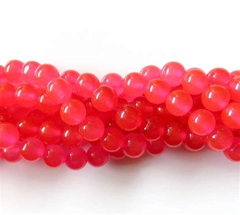 50pcs 8mm Round Gemstone Beads Malaysian Jade Iridescent Pink